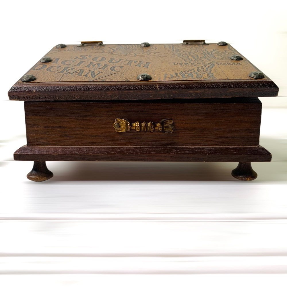Antique Vintage Wood Jewelry Box, Made in Japan - Picture 2 of 14